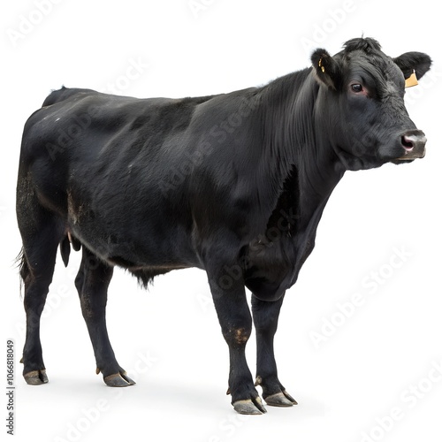 black cattle cow isolated