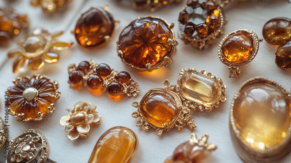 Lot of Antique genuine natural Baltic amber stone jewelry brooch Lot of Antique genuine natural Baltic amber stone jewelry brooch