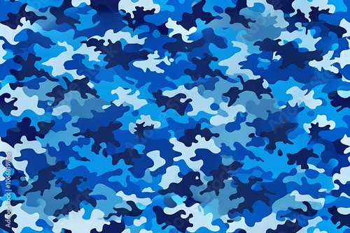 blue army camouflage seamless pattern
