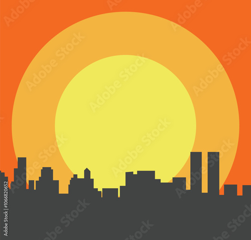 city at sunset
