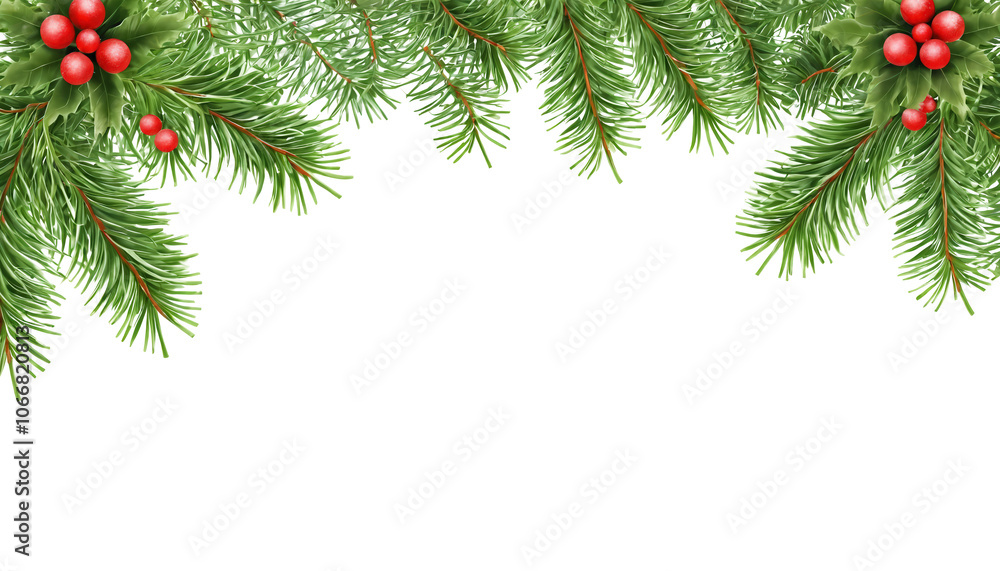 Frame made of fir branches isolated on transparent background. Frame made of fir branches isolated on transparent background.