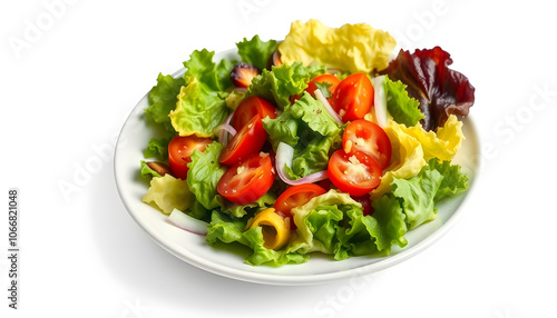 Eating salad isolated with white shades, png photo