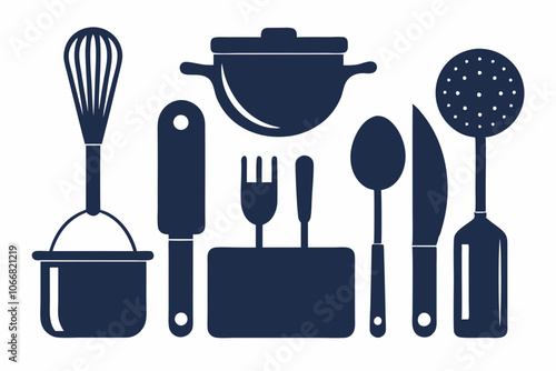 Black kitchen utensil isolated on white background