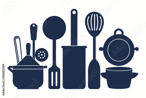 Black kitchen utensil isolated on white background
