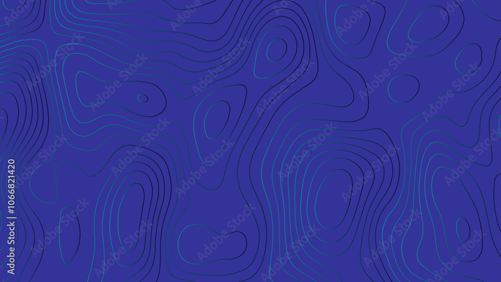 Gold topographic lines on a dark blue background. Wave topographic luxury golden lines contour map, Abstract topographic map background. Gold topographic lines on a dark blue background. Wave topographic luxury golden lines contour map, Abstract topographic map background.
