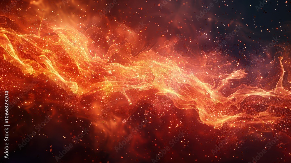 Naklejka premium Abstract Fire Background with Vibrant Flames and Intense Heat Effect