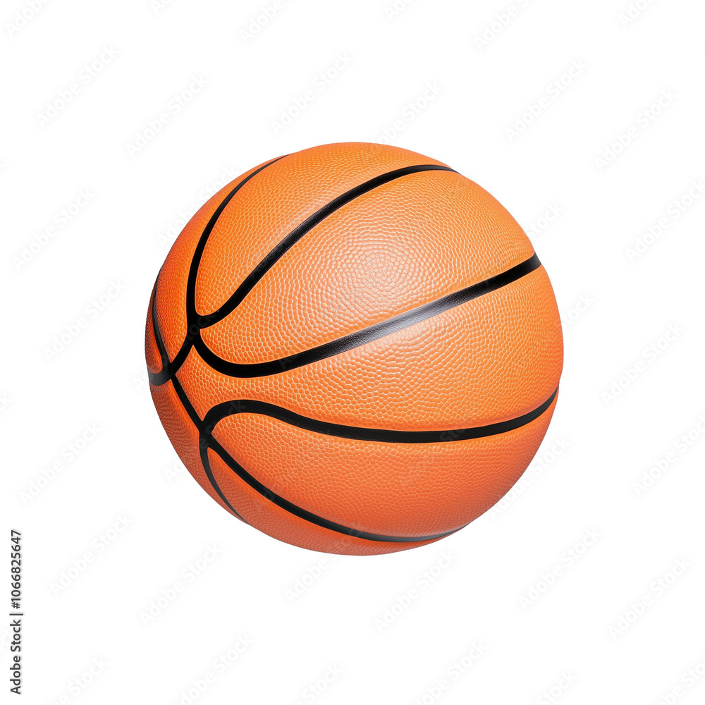 Orange basketball with visible grooves on transparent background Orange basketball with visible grooves on transparent background