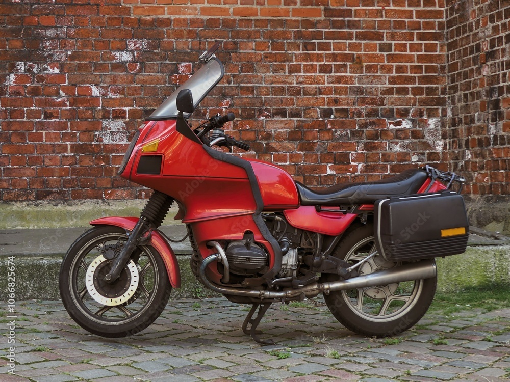 Fototapeta premium Motorcycle parked on the street
