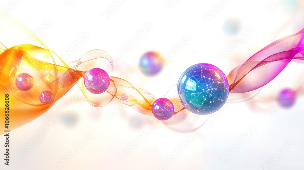 chain, featuring a network of interconnected orbs and beams of light that radiate energy. chain, featuring a network of interconnected orbs and beams of light that radiate energy.