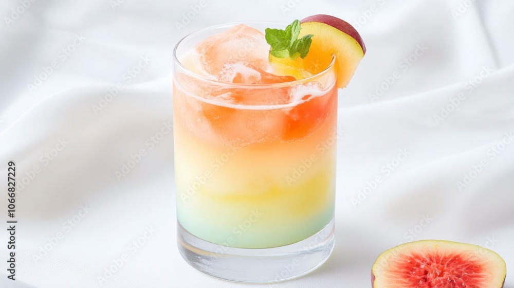 Colorful Tumbler Drink with Fresh Fruits and Ice Colorful Tumbler Drink with Fresh Fruits and Ice