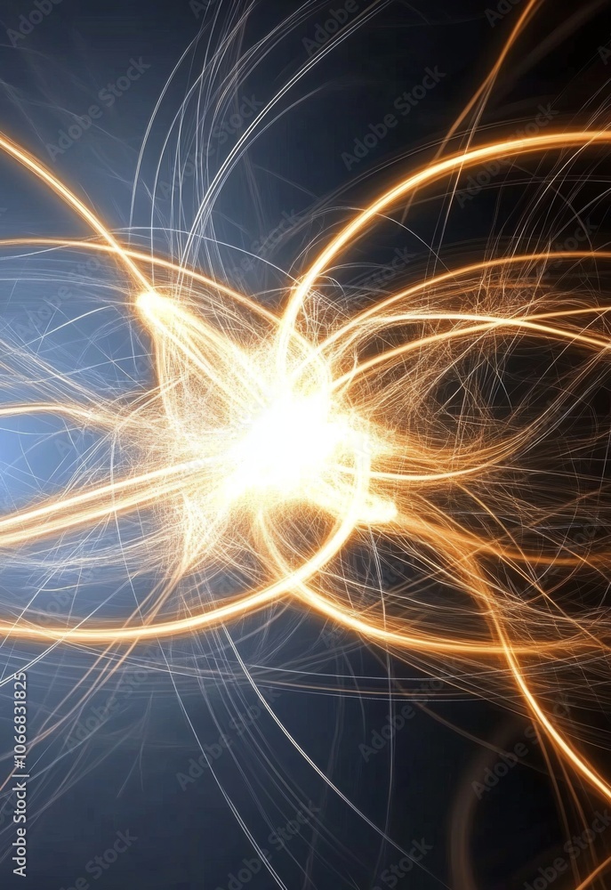 An Abstract Visualization of a Magnetic Field with Glowing Lines and Arrows Illustrating the Flow of Magnetic Force Encircling a Central Object in a Dark, Vacant Space. An Abstract Visualization of a Magnetic Field with Glowing Lines and Arrows Illustrating the Flow of Magnetic Force Encircling a Central Object in a Dark, Vacant Space.