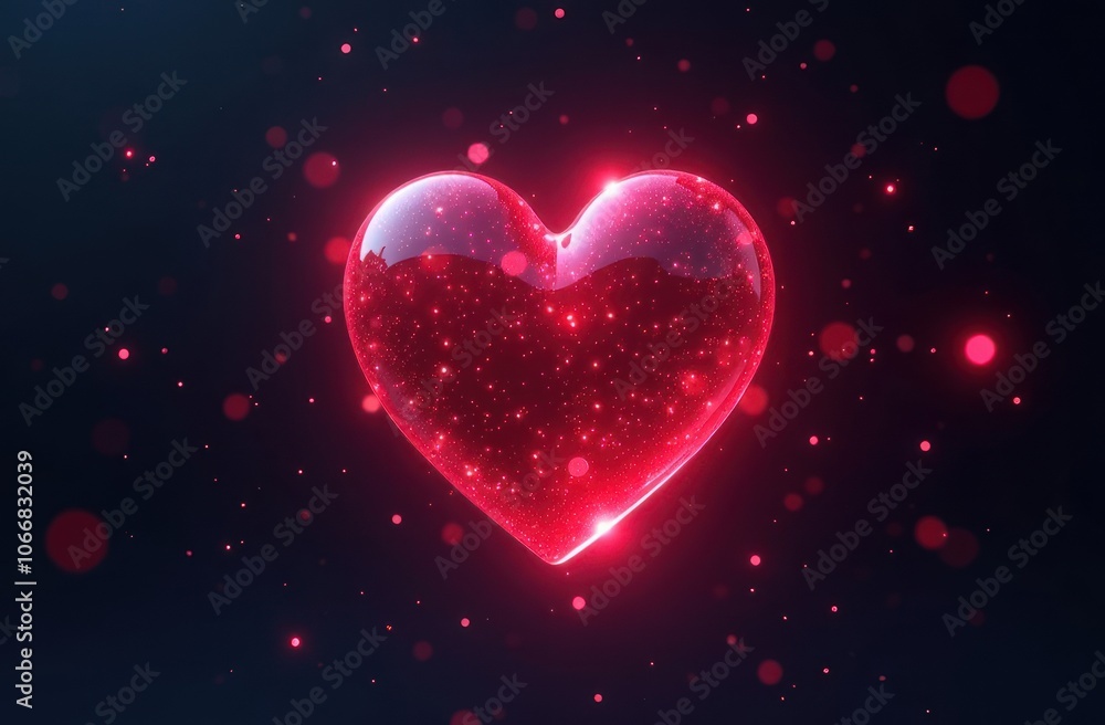 luminous heart shape - vibrant enchantment in darkness luminous heart shape - vibrant enchantment in darkness