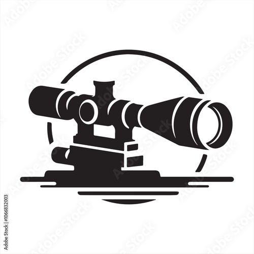 gun scope silhouette vector icon