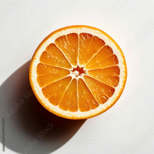 A close up of an orange with the peel removed photo