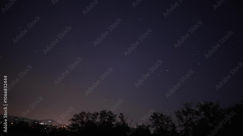 Milky way, planets, stars and landscape silhouettes.
Milky way, planets, stars and landscape silhouettes.