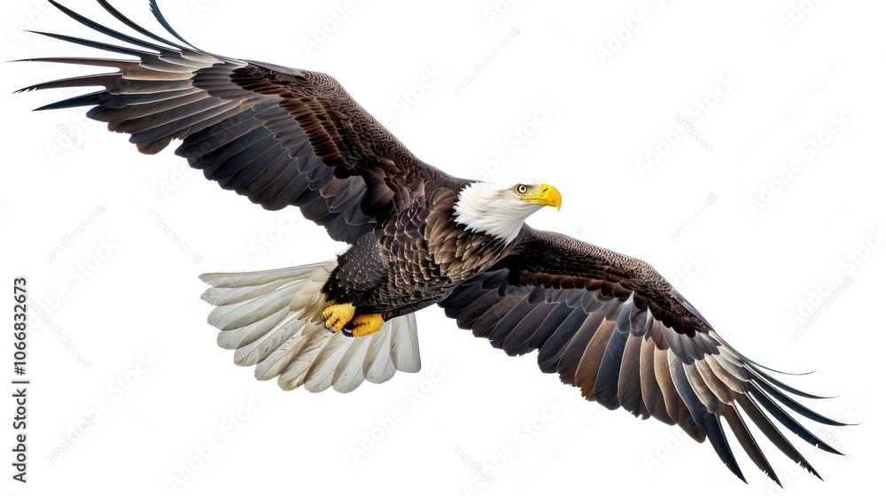 Obraz premium Majestic Bald Eagle in Flight