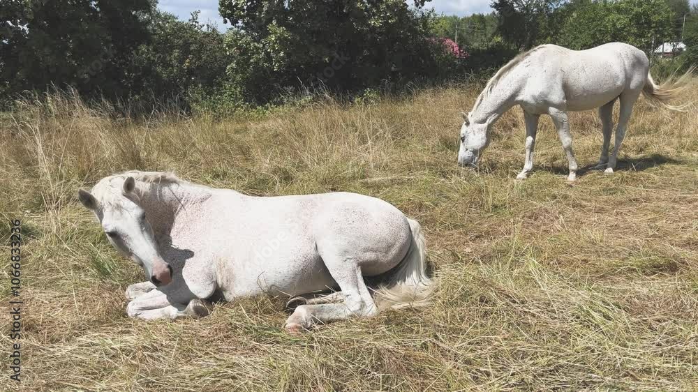 Horses roll in grass or dust to clean their skin Horses roll in grass or dust to clean their skin