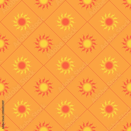 Wallpaper Mural seamless pattern with geometric flowers ornamental background design texture for fabric home wear surface design packaging Torontodigital.ca