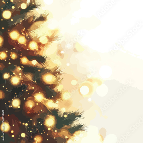 Elegant Christmas Decor Background with De-focused Ornaments