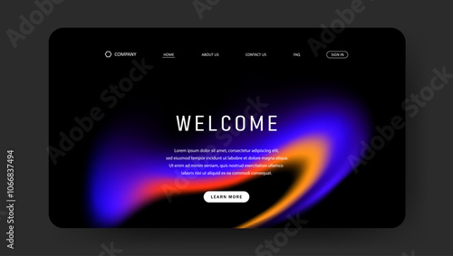 futuristic landing page with fluid gradient design