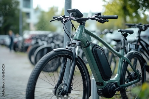 E-Bike Charging Station in Germany. Electric Bicycles for Rent Service