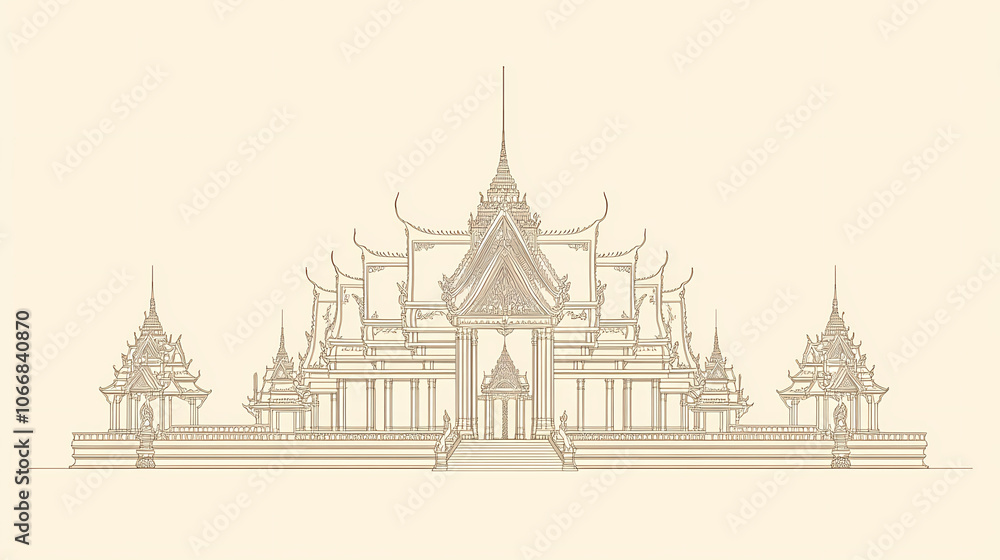 Obraz premium Minimalist Thai Temple