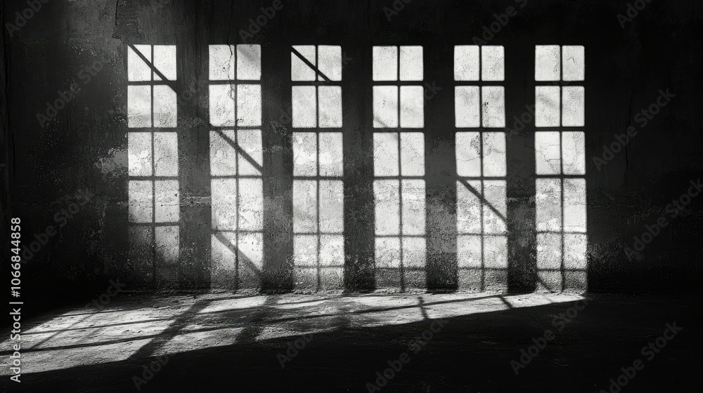 Shadow Patterns of Multiple Windows on a Concrete Wall Shadow Patterns of Multiple Windows on a Concrete Wall