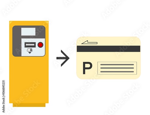 駐車発券機と駐車券