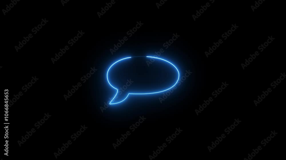 Glowing neon light massage icon animation. Glowing neon light massage icon animation.
