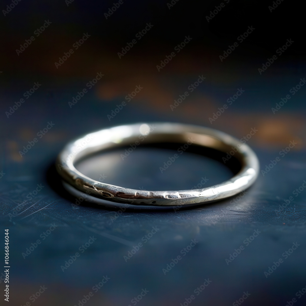 A silver ring with a smooth, polished surface A silver ring with a smooth, polished surface