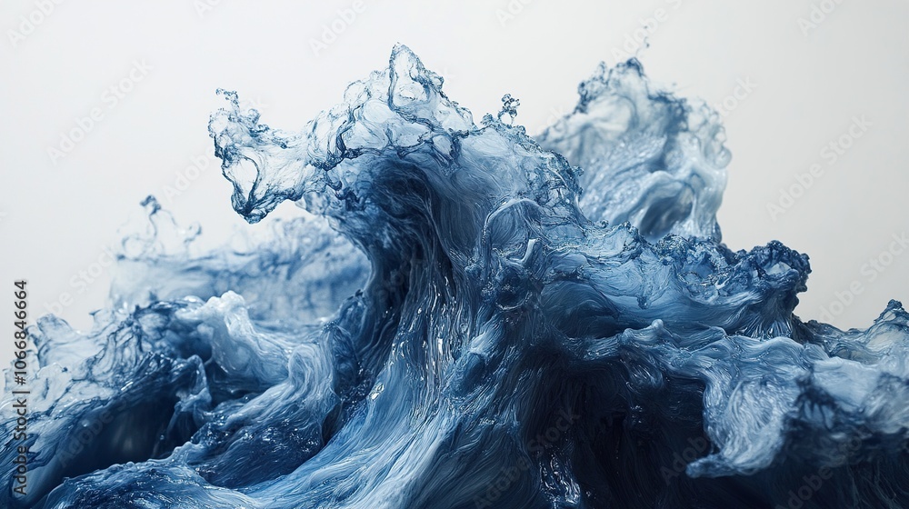 Abstract Blue Water Splash: A Dynamic Study of Fluid Motion Abstract Blue Water Splash: A Dynamic Study of Fluid Motion