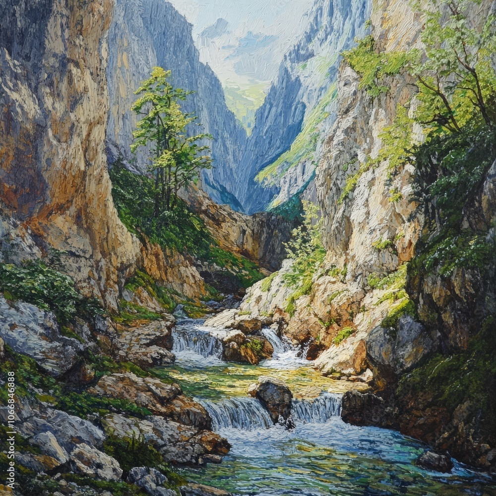 Fototapeta premium Liechtensteinklamm gorge waterfalls.