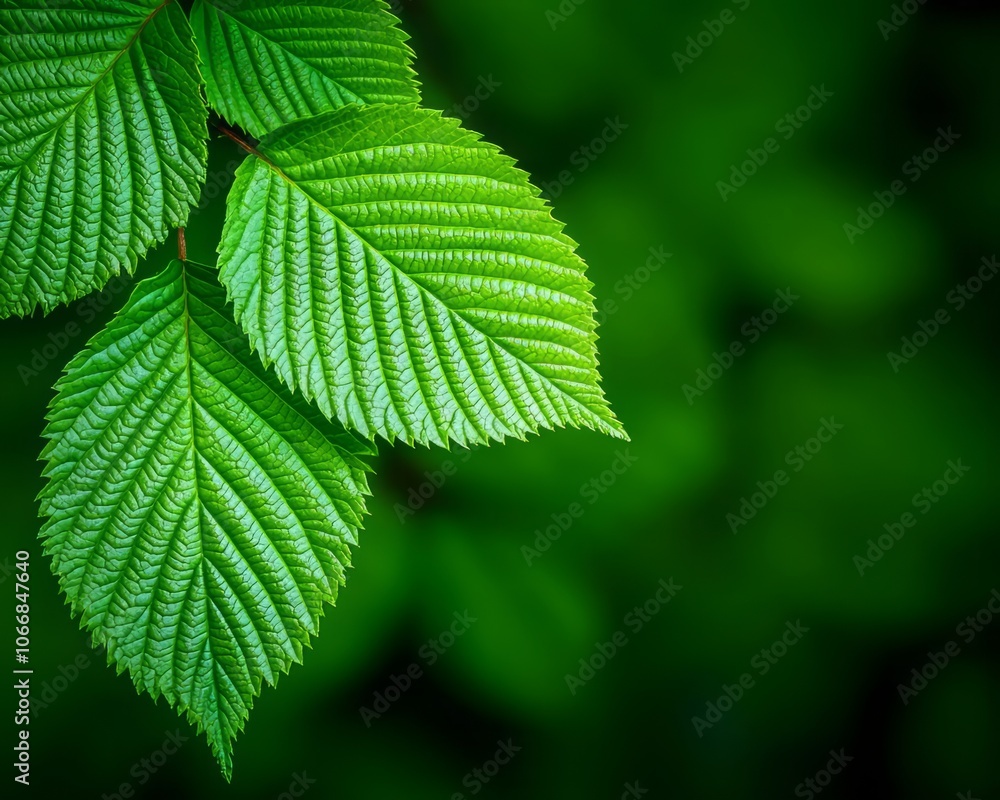 Close-up of vibrant green leaves against a blurred green background. Close-up of vibrant green leaves against a blurred green background.