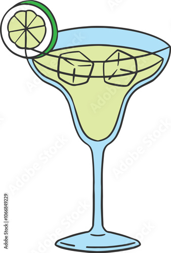 Illustration of a daiquiri cocktail, summer drink menu
