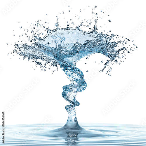 water splash spiral isolated on transparent background