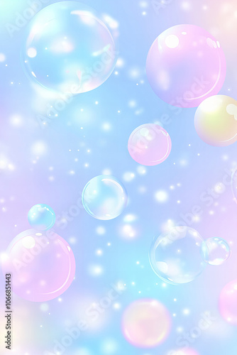 Vibrant Abstract Background with Colorful Bubbles, Geometric Shapes, and Gradient Pastel Hues - Perfect for Copy Space, Invitations, and Modern Digital Designs