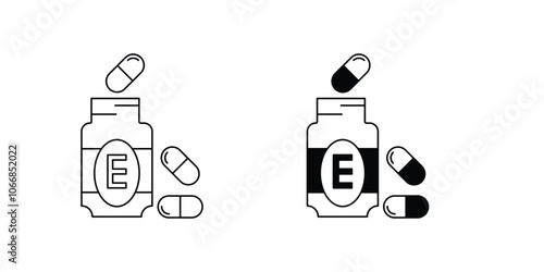 vitamin set icon with white background vector stock illustration