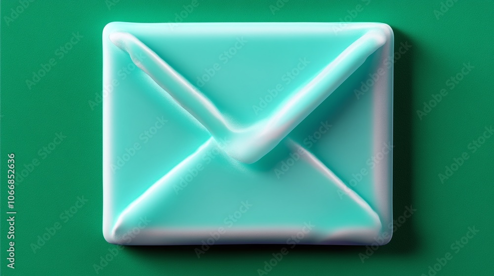 Colorful Email Icon on Green Background Colorful Email Icon on Green Background