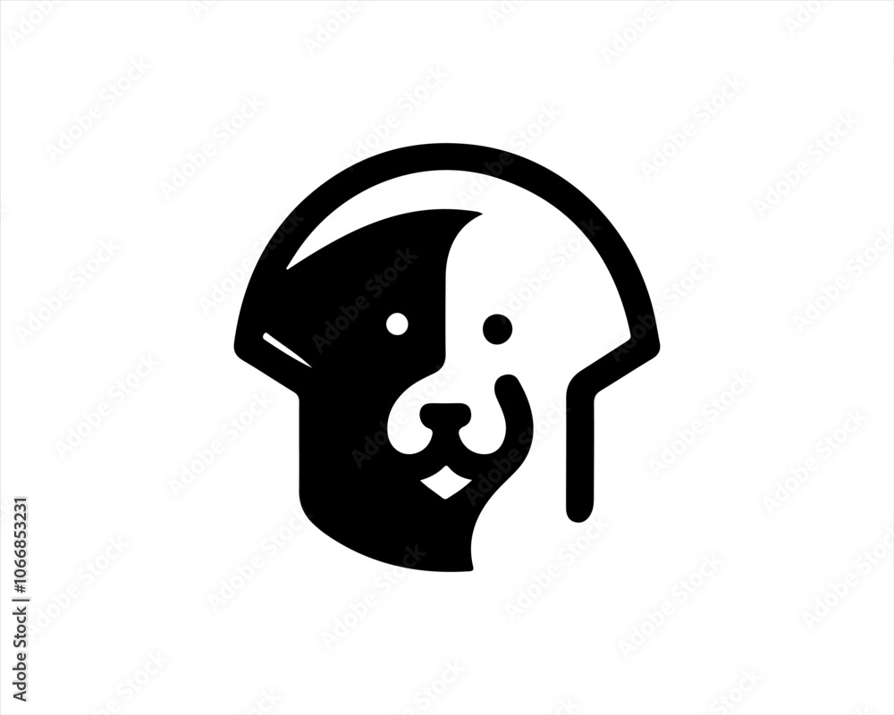 silhouette dog faces head logo vector illustration. silhouette dog faces head logo vector illustration.