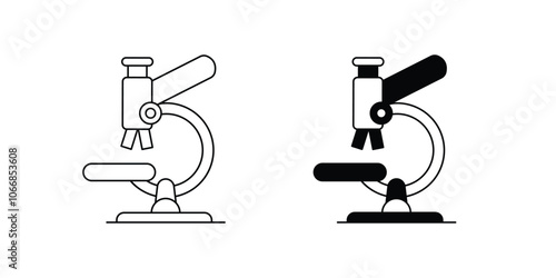 microscope set icon with white background vector stock illustration