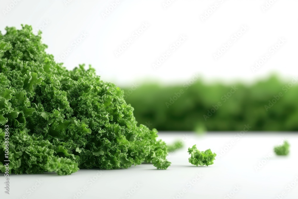 Fototapeta premium Fresh Mustard Greens in Stylized 3D Illustration
