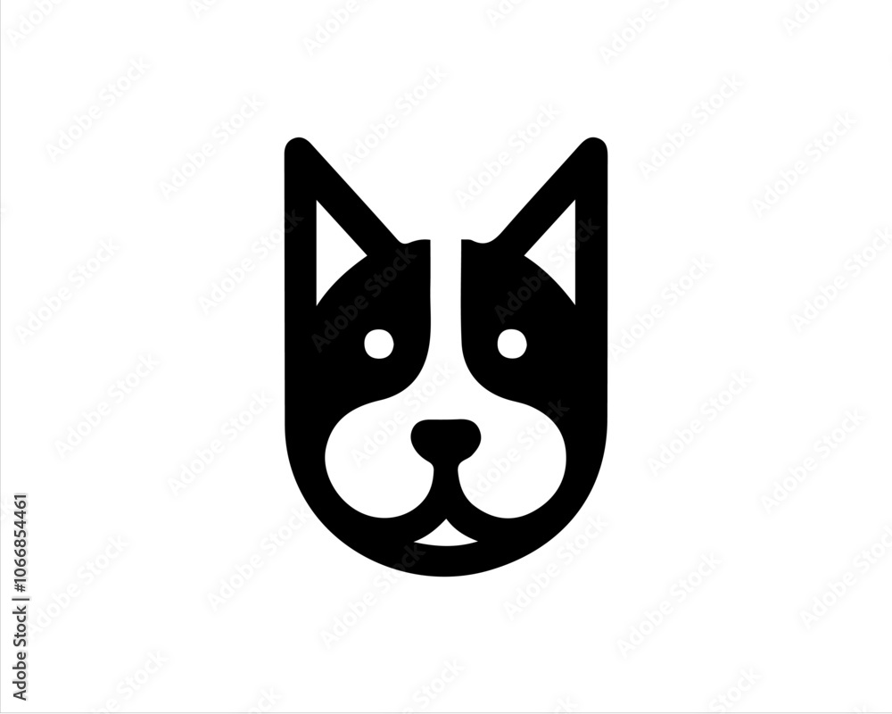 silhouette dog faces head logo vector illustration. silhouette dog faces head logo vector illustration.
