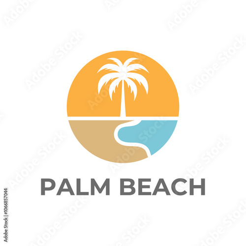 palm beach holiday travel logo design concept idea