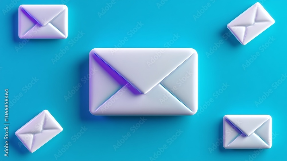 Minimalist Email Icon on Vibrant Background Minimalist Email Icon on Vibrant Background
