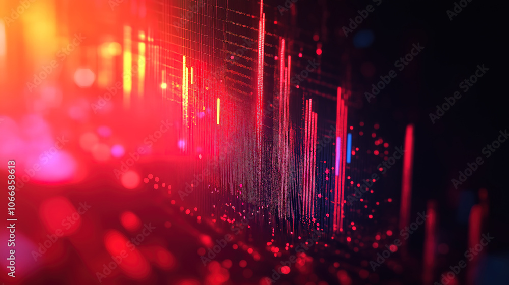 Visual representation of a chart with a red down arrow set against an abstract background Visual representation of a chart with a red down arrow set against an abstract background