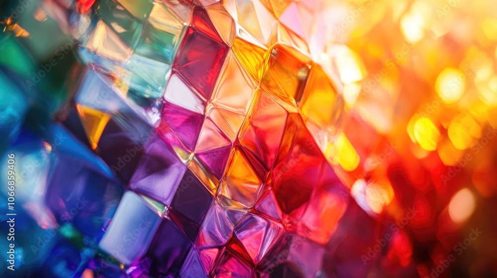 A vibrant abstract glass background refracts light producing a captivating and colorful visual effect A vibrant abstract glass background refracts light producing a captivating and colorful visual effect