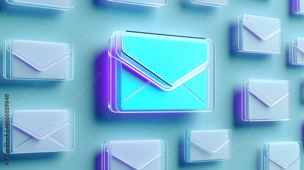 Modern Email Icon with Colorful Background Modern Email Icon with Colorful Background