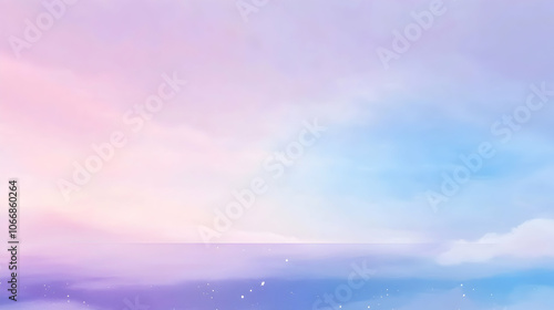 Abstract background banner featuring smooth gradient transitions in calming blue and lavender, great for wellness branding or greeting cards