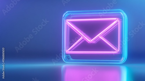 Neon Email Icon in Modern Design Style