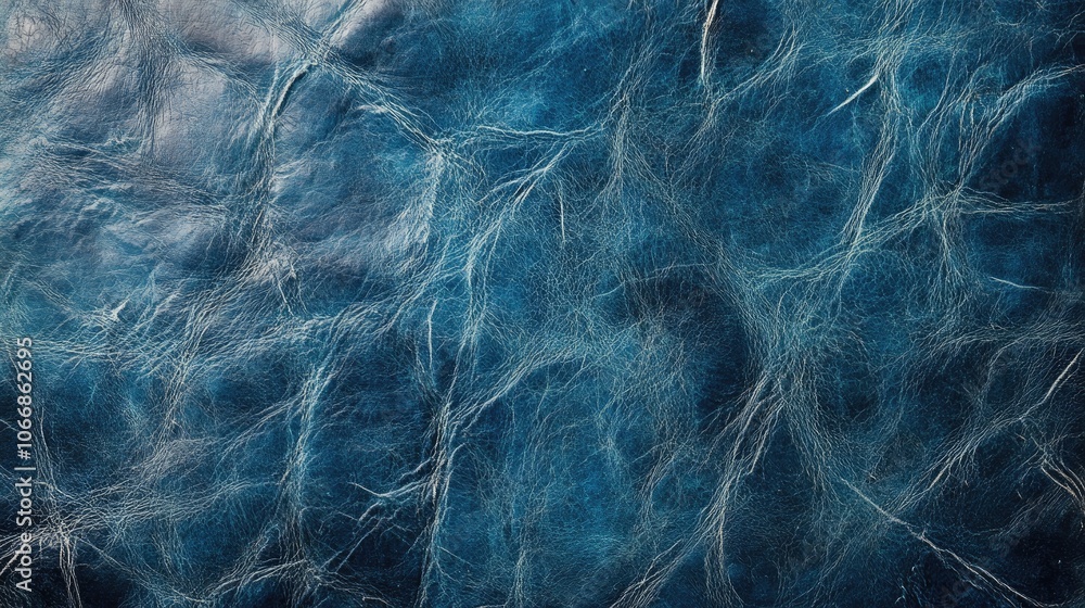 Obraz premium Blue abstract rustic leather texture background panoramic design